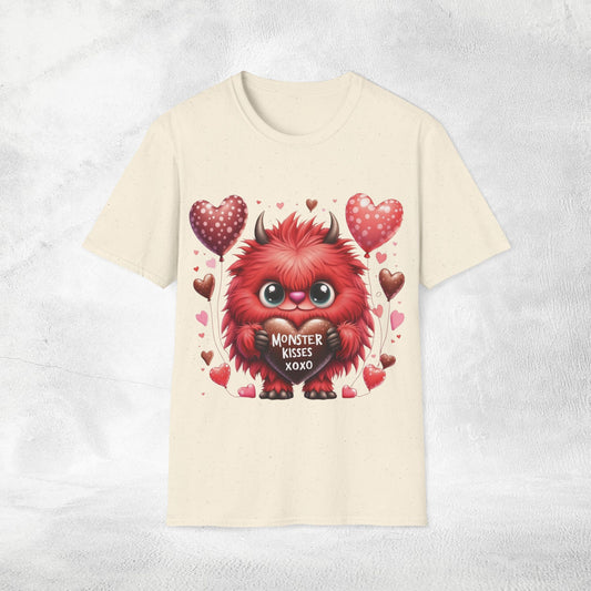 Unisex couples t-shirt valentine monster
