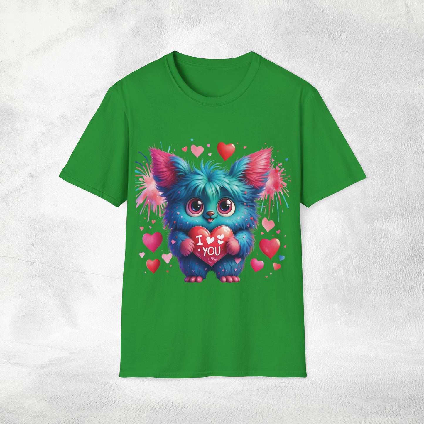 Unisex couples t-shirt valentine monster