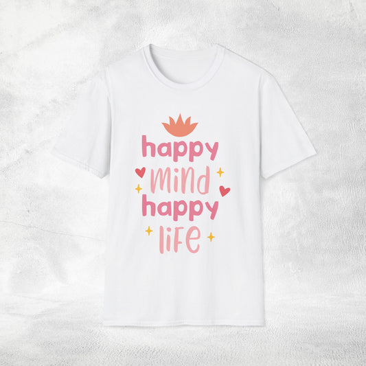 Women's yoga shirt happy mind happy life