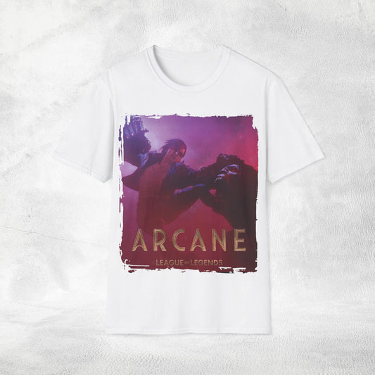 Unisex Gaming shirt Arcane Series LOL Warwick and Vi fighting scene variant 2