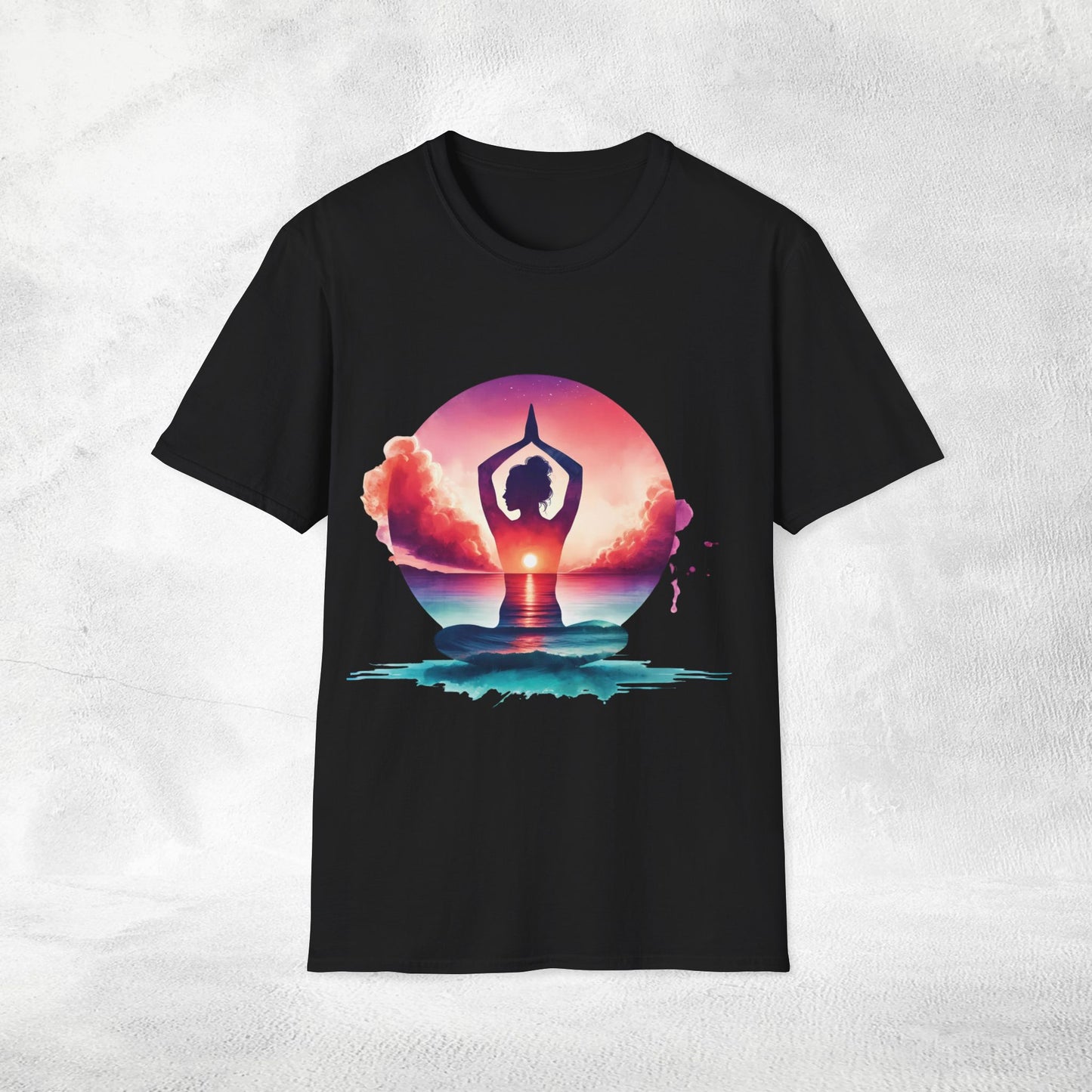 Womens yoga shirt meditate pose