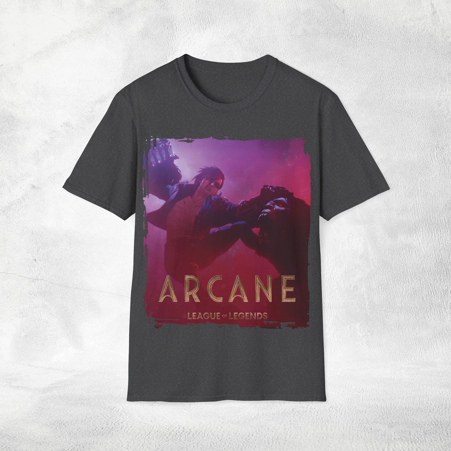 Unisex Gaming shirt Arcane Series LOL Warwick and Vi fighting scene variant 2