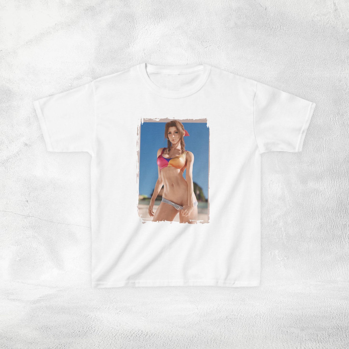 Kids  gaming shirt Final Fantasy Aerith  swimsuit