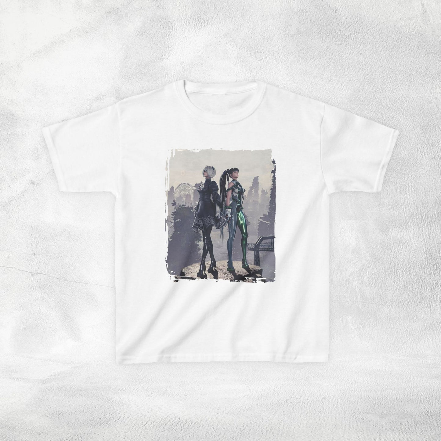 Kids  gaming shirt Stellar Blade Eve and 2B