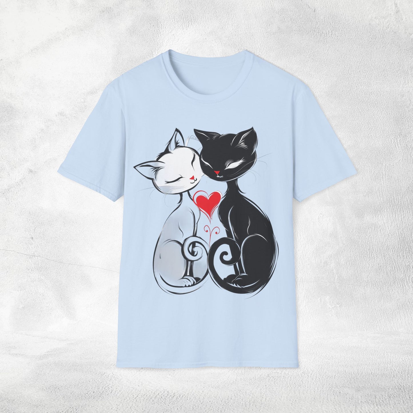 Unisex couples T-Shirt loving cats