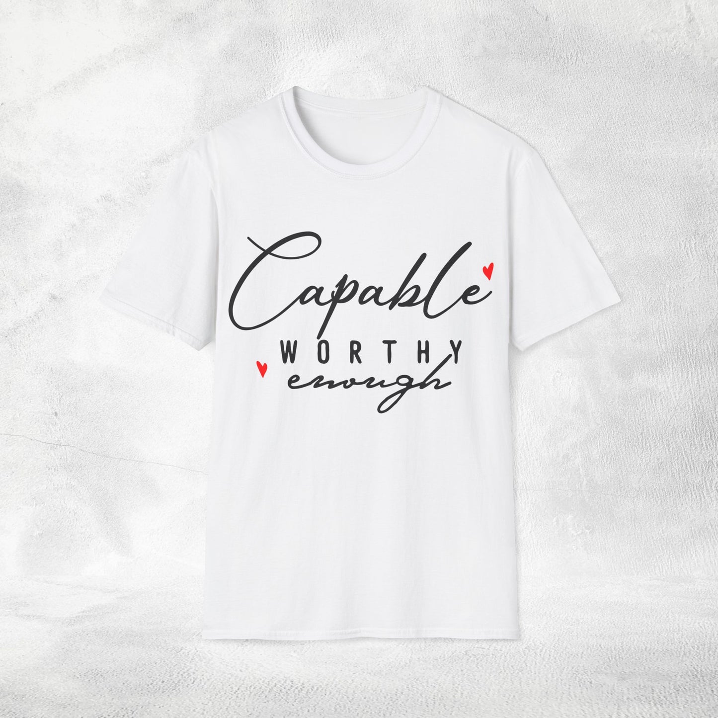 Womens Slogan T-shirt capable worthy enough