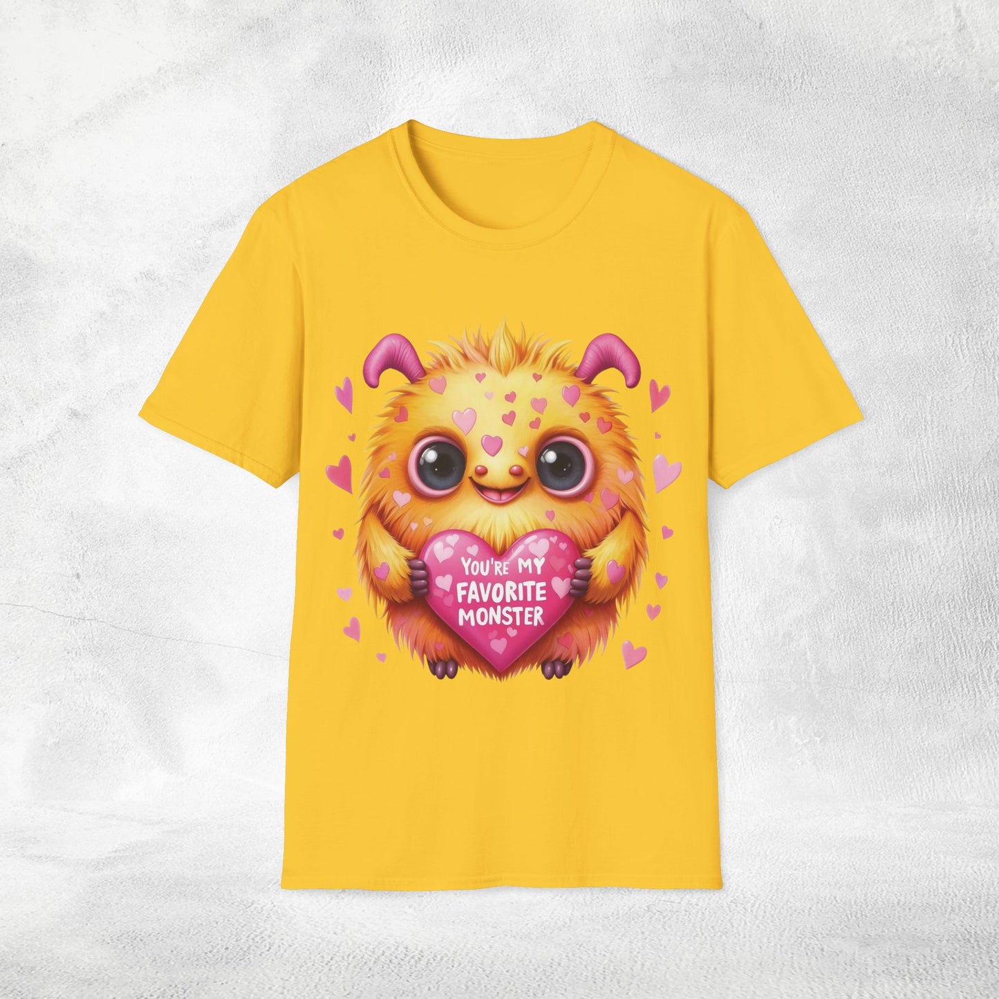 Unisex couples t-shirt valentine monster