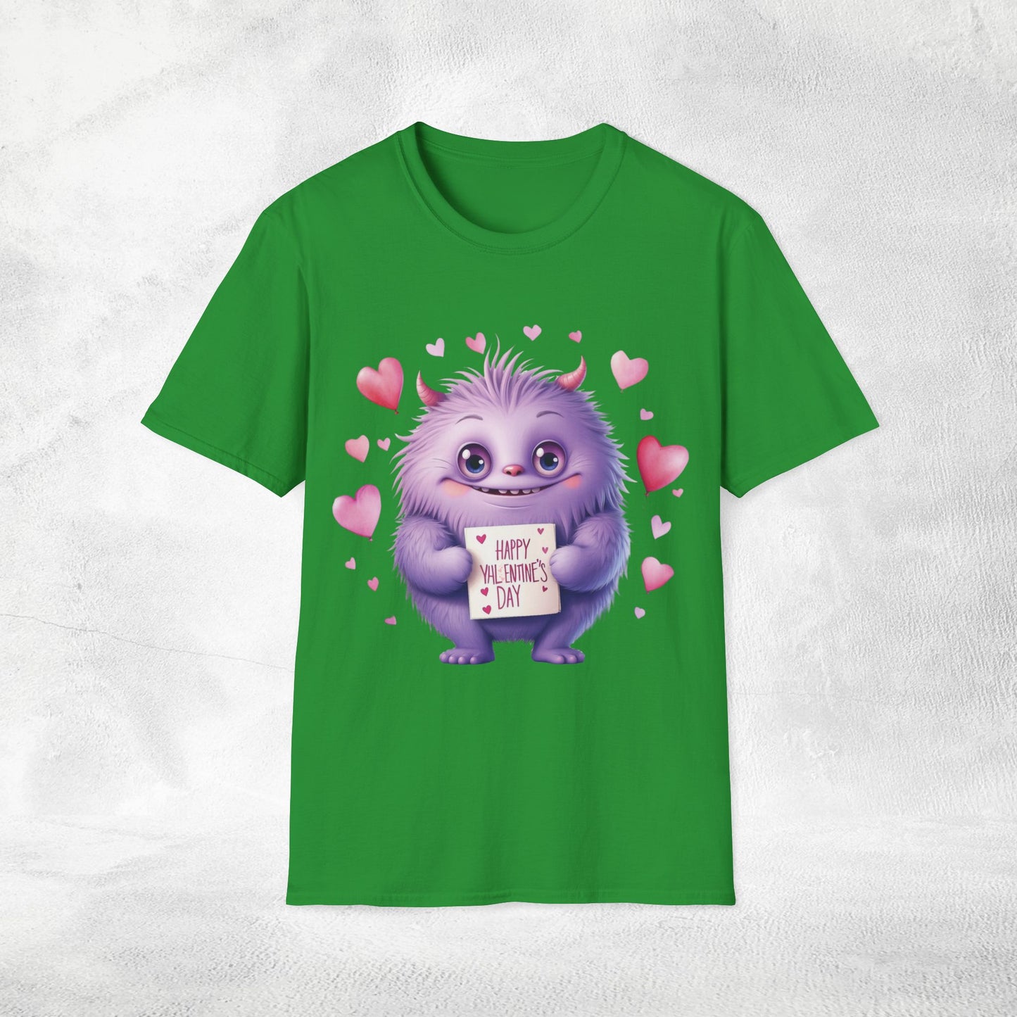 Unisex couples t-shirt valentine monster