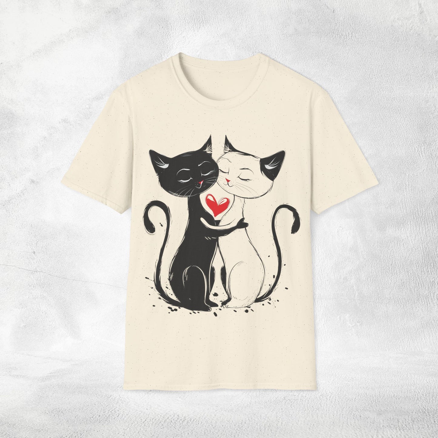 Unisex couples T-Shirt loving cats