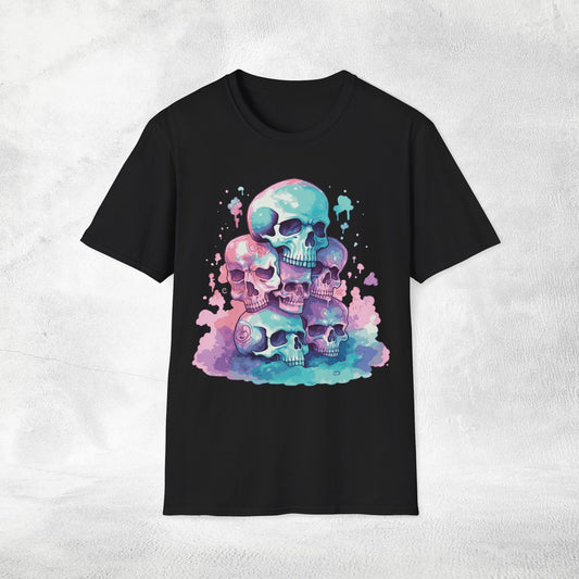 Unisex Gothic Shirt Pastel Skull