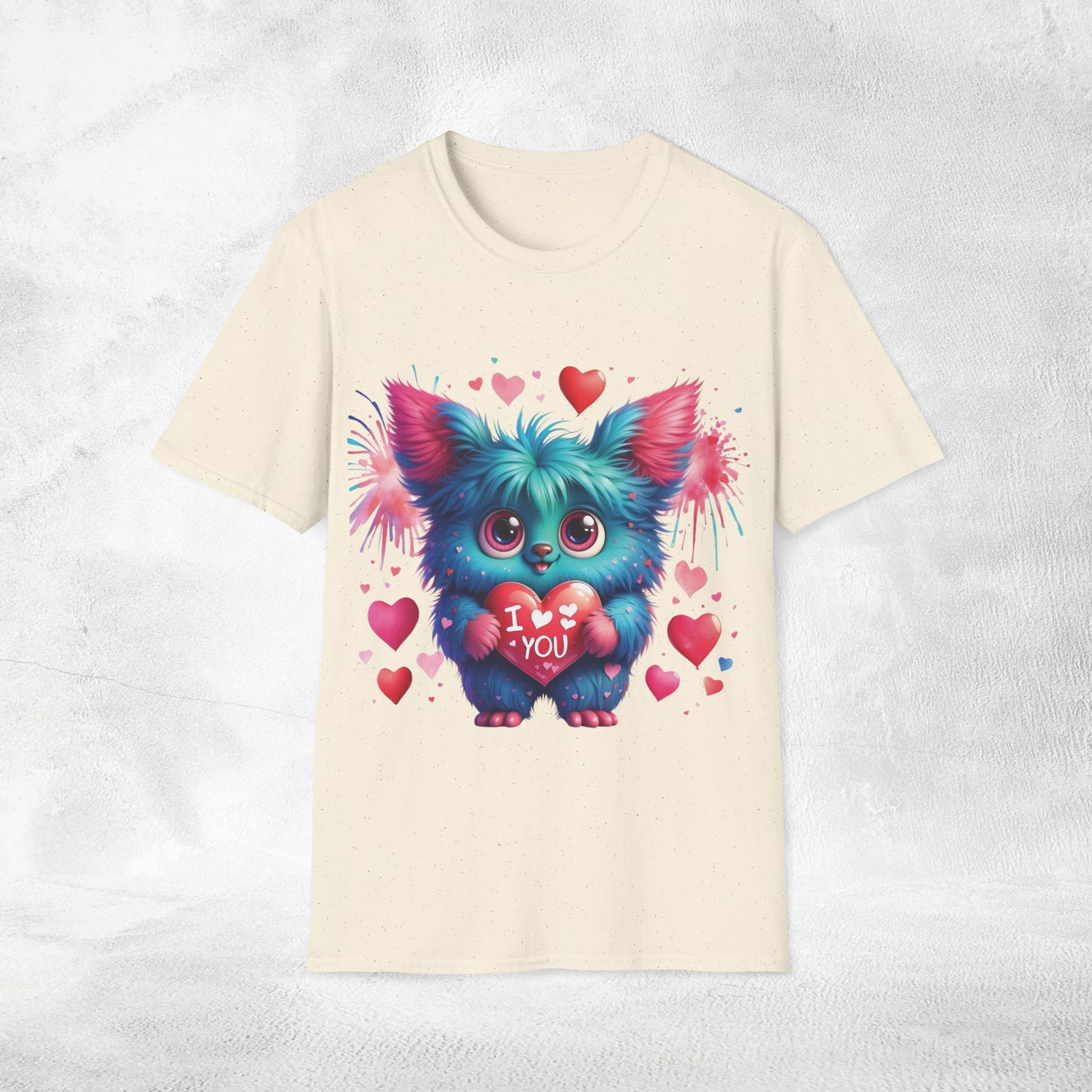 Unisex couples t-shirt valentine monster