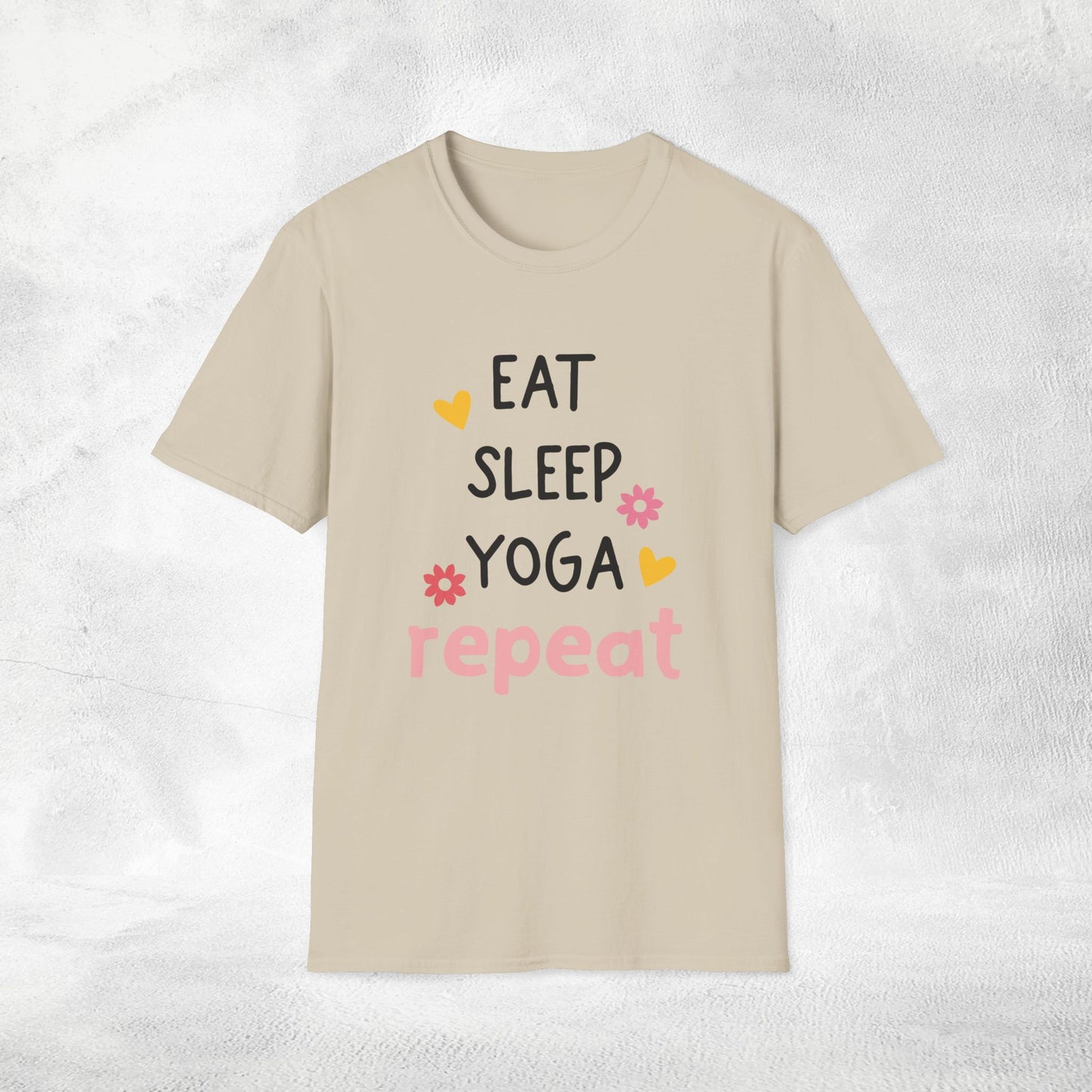 Women's yoga shirt eat sleep yoga repeat