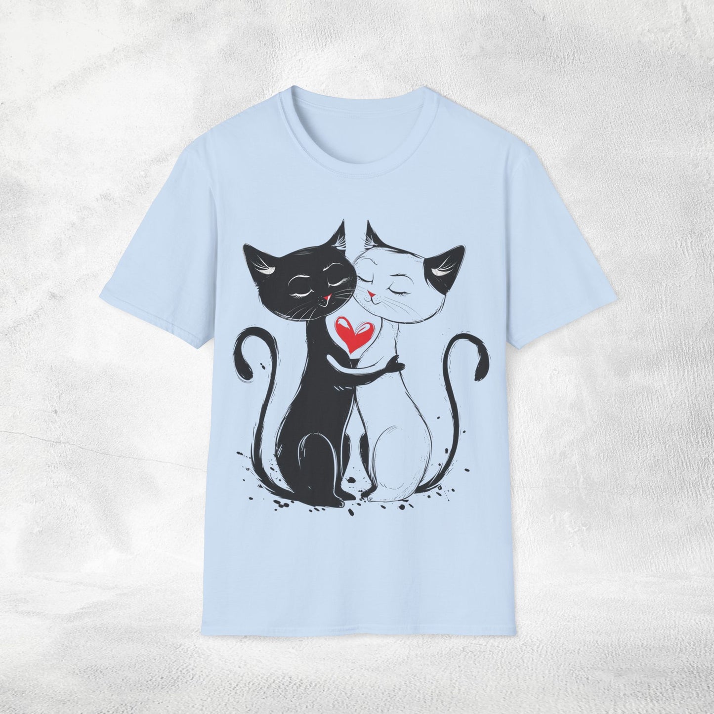 Unisex couples T-Shirt loving cats