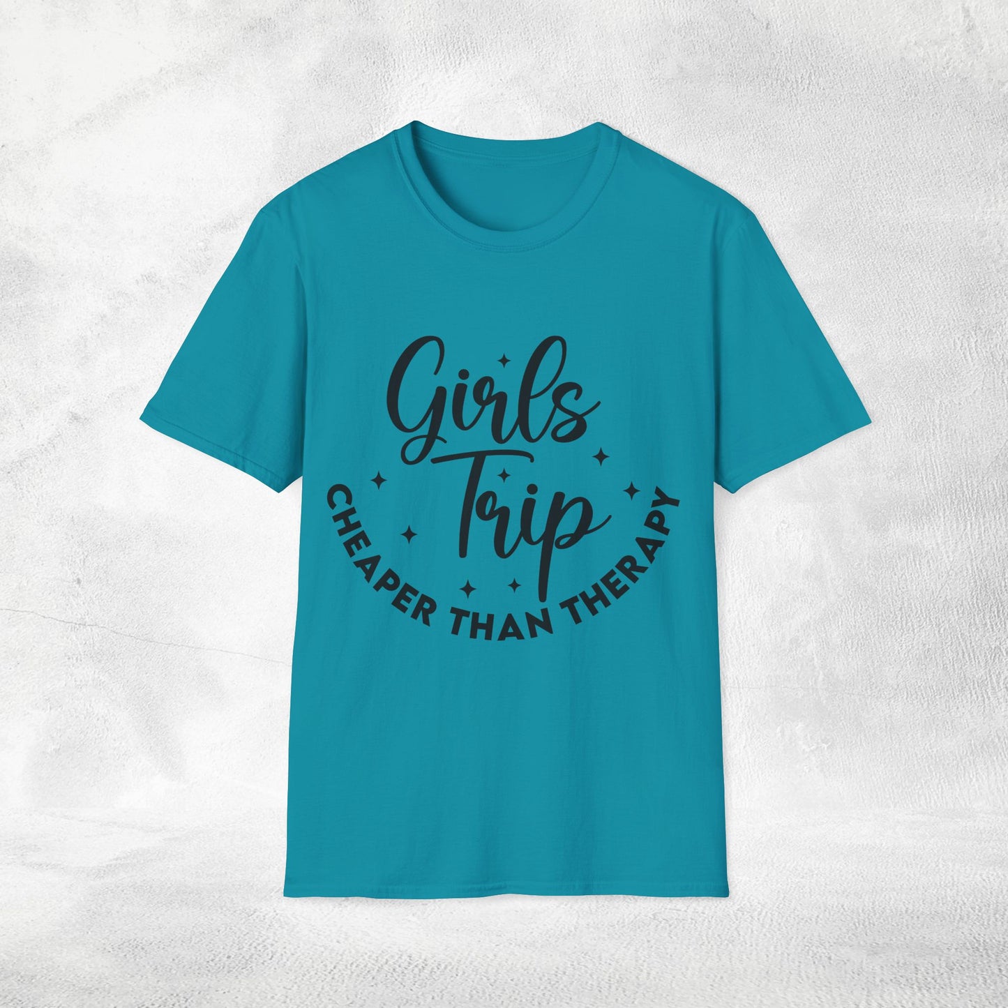 women's shirt girls trip cheaper than therapy