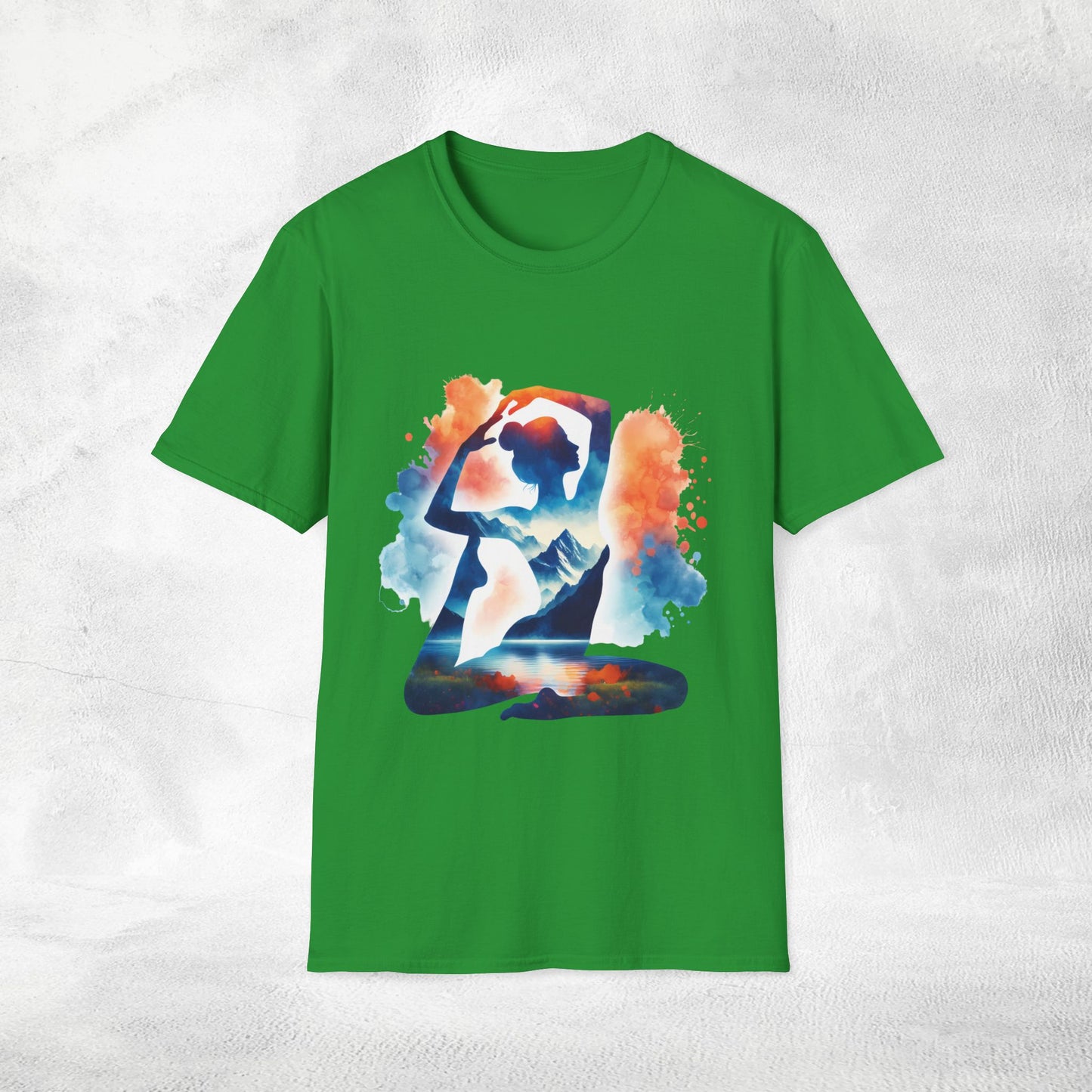 Womens yoga shirt meditate pose