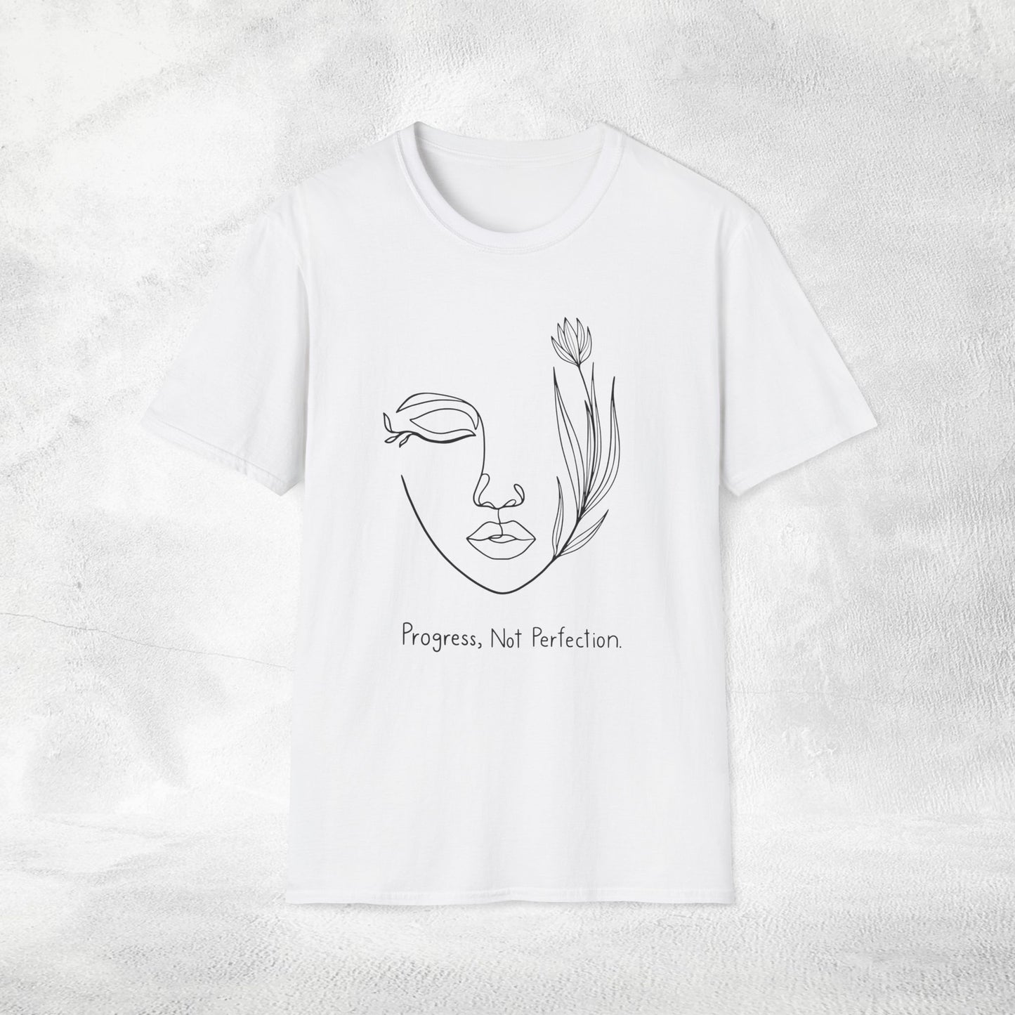 Women's Slogan T-shirt progress, not perfection