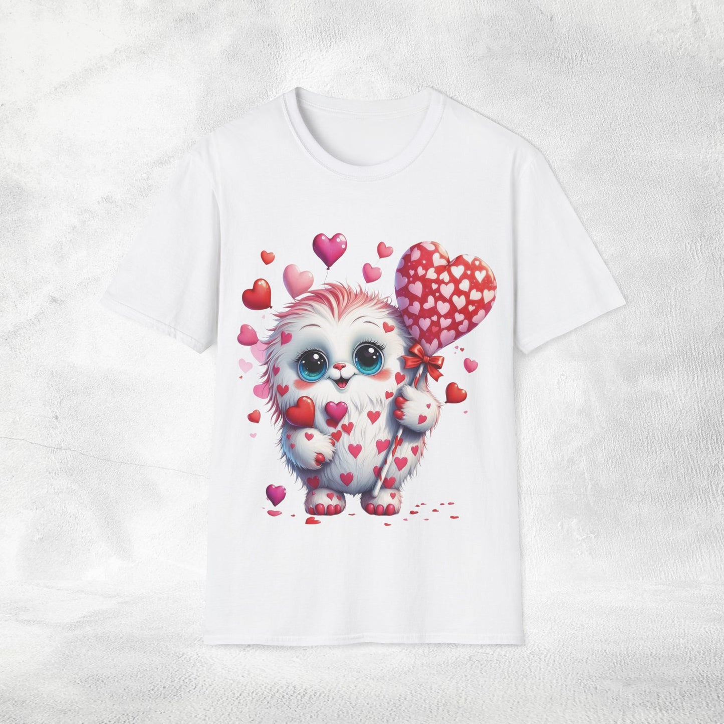 Unisex couples t-shirt valentine monster