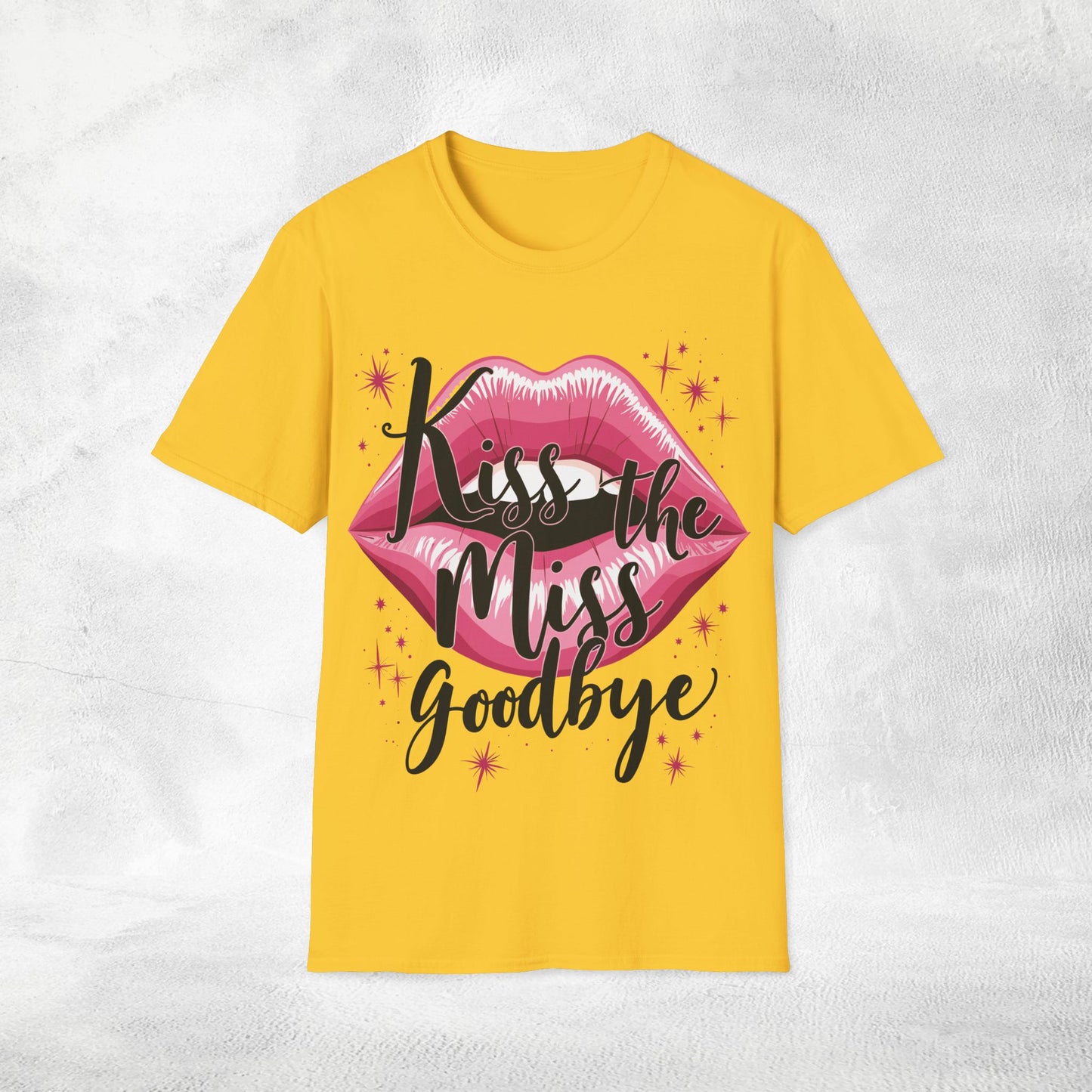 Women's T-Shirt Kiss the Miss Goodbye bachelorette party