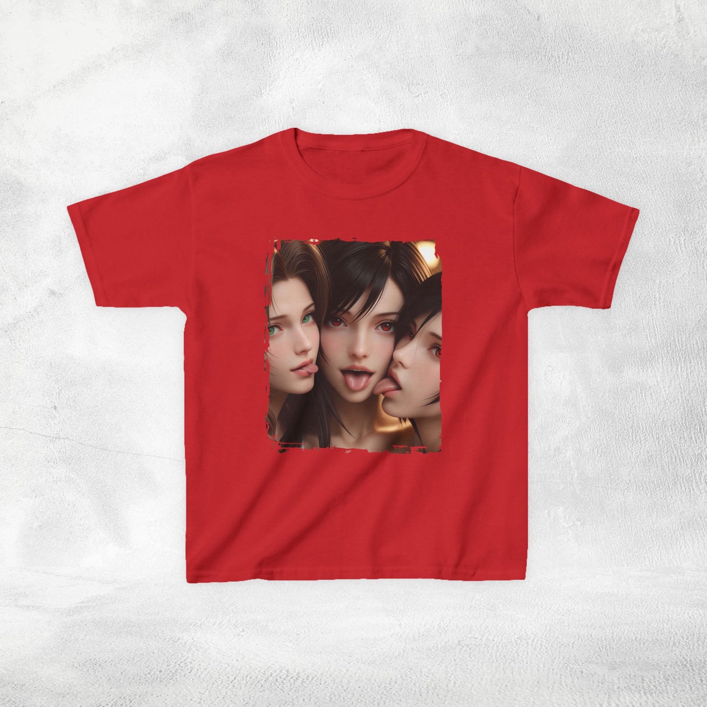 Kids  gaming shirt Final Fantasy Tifa Lockhart and Aerith Gainsborough Yuffie Kisaragi