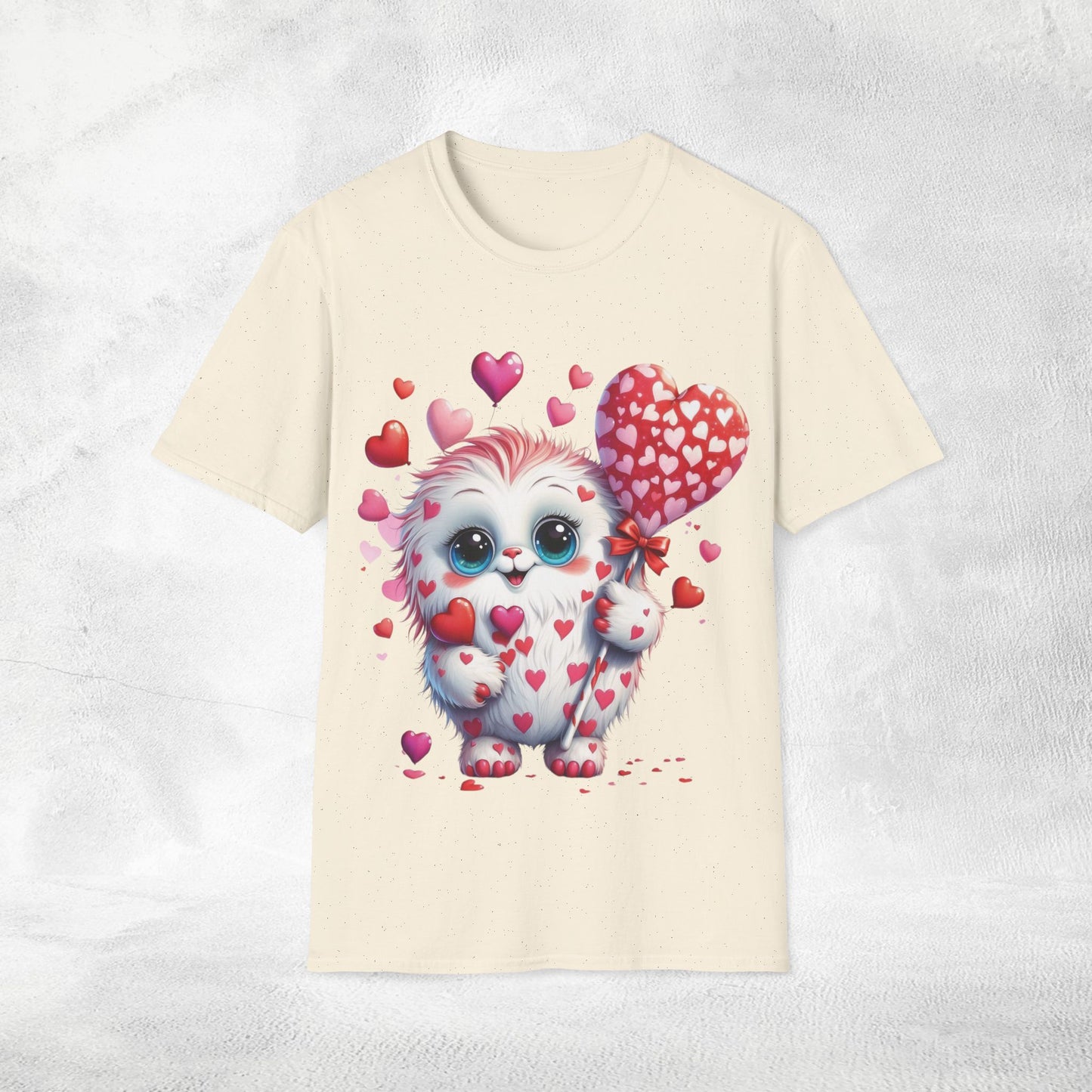 Unisex couples t-shirt valentine monster