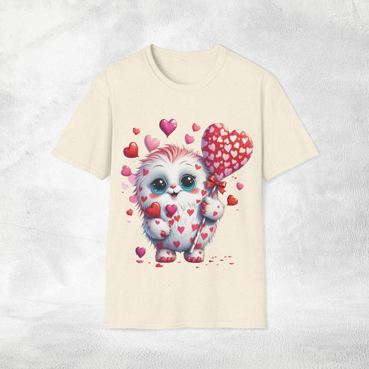 Unisex couples t-shirt valentine monster