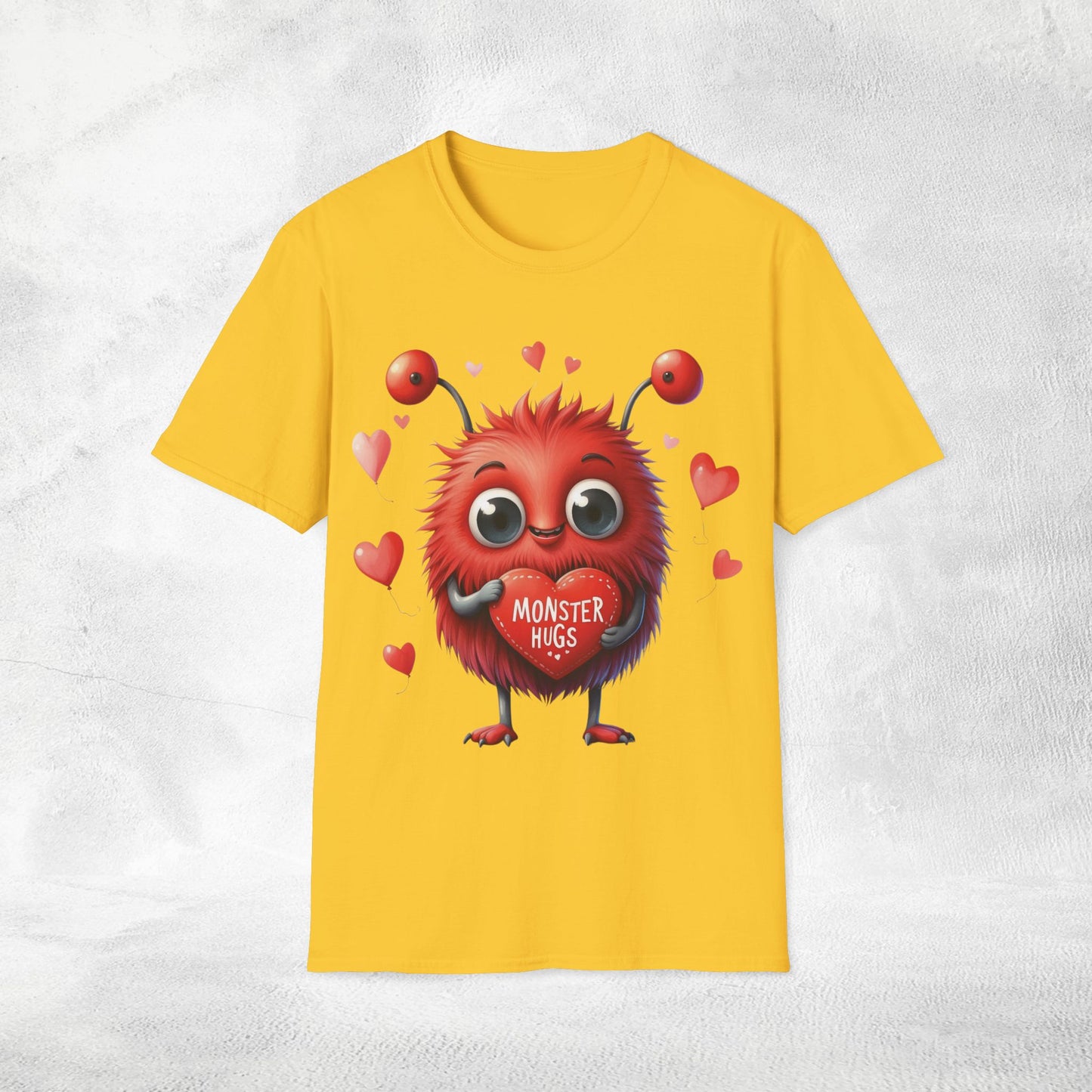 Unisex couples t-shirt valentine monster