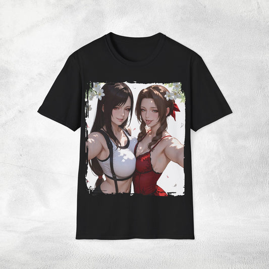 Unisex Gaming shirt Final Fantasy Aerith Gainsborough and Tifa Lockhart Anime