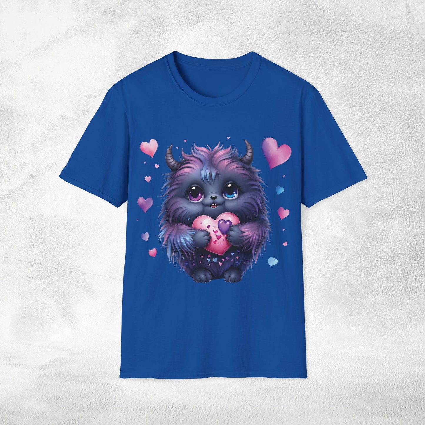 Unisex couples t-shirt valentine monster