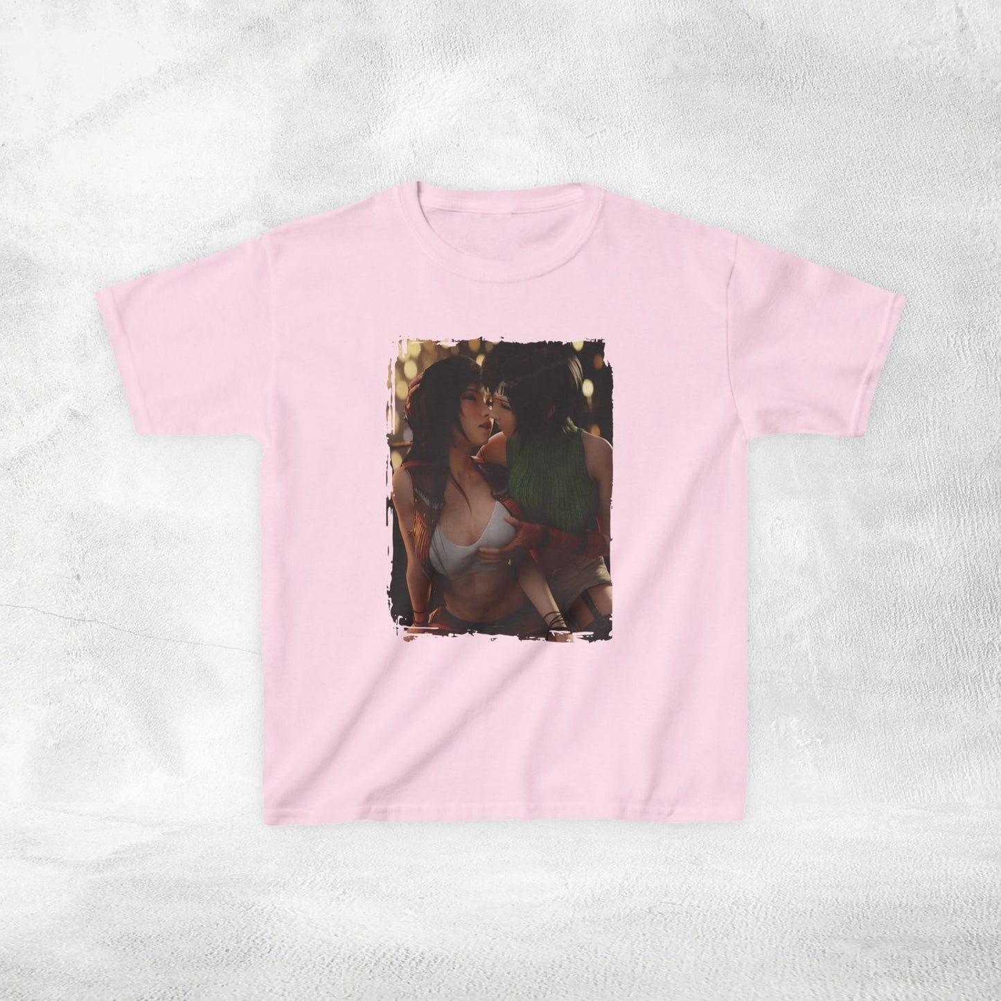 Kids  gaming shirt Final Fantasy Yuffie Kisaragi and Tifa Lockhart