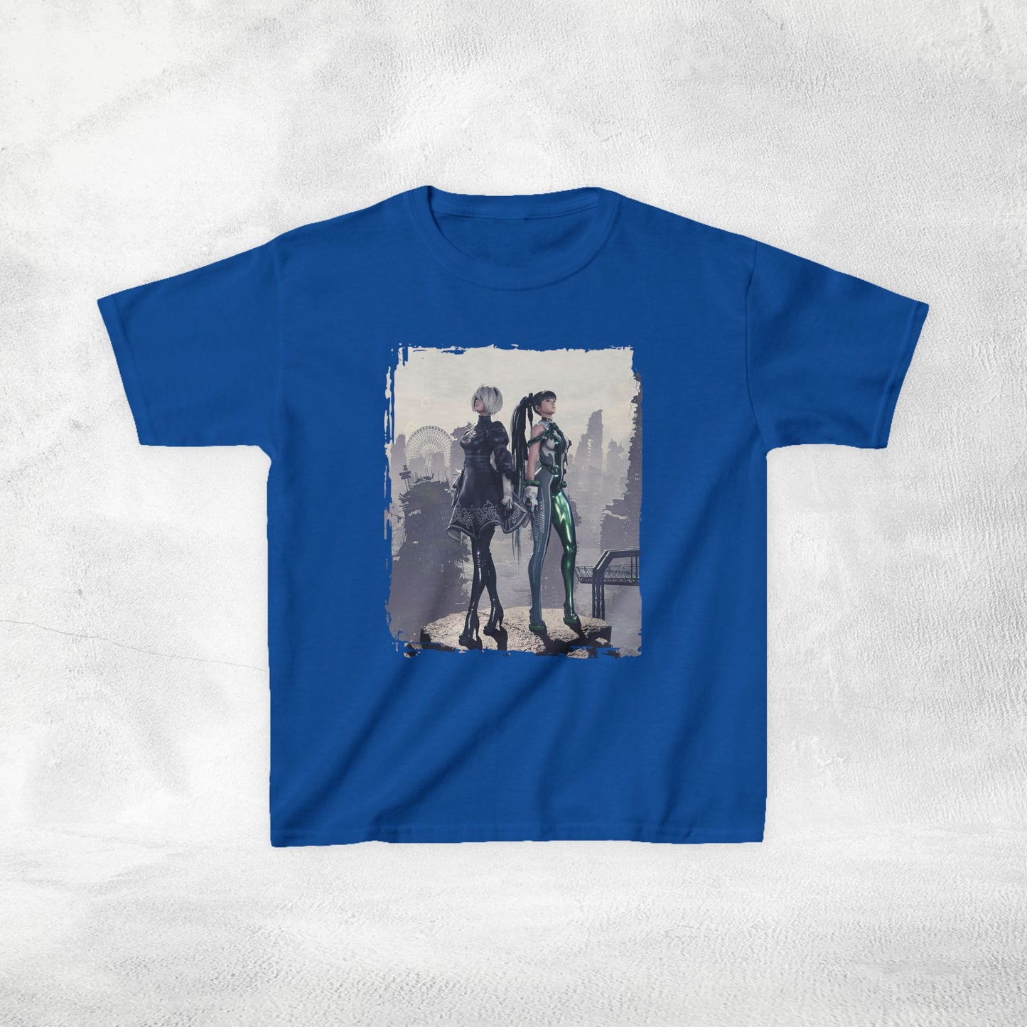 Kids  gaming shirt Stellar Blade Eve and 2B