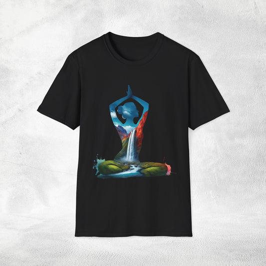 Womens yoga shirt meditate pose