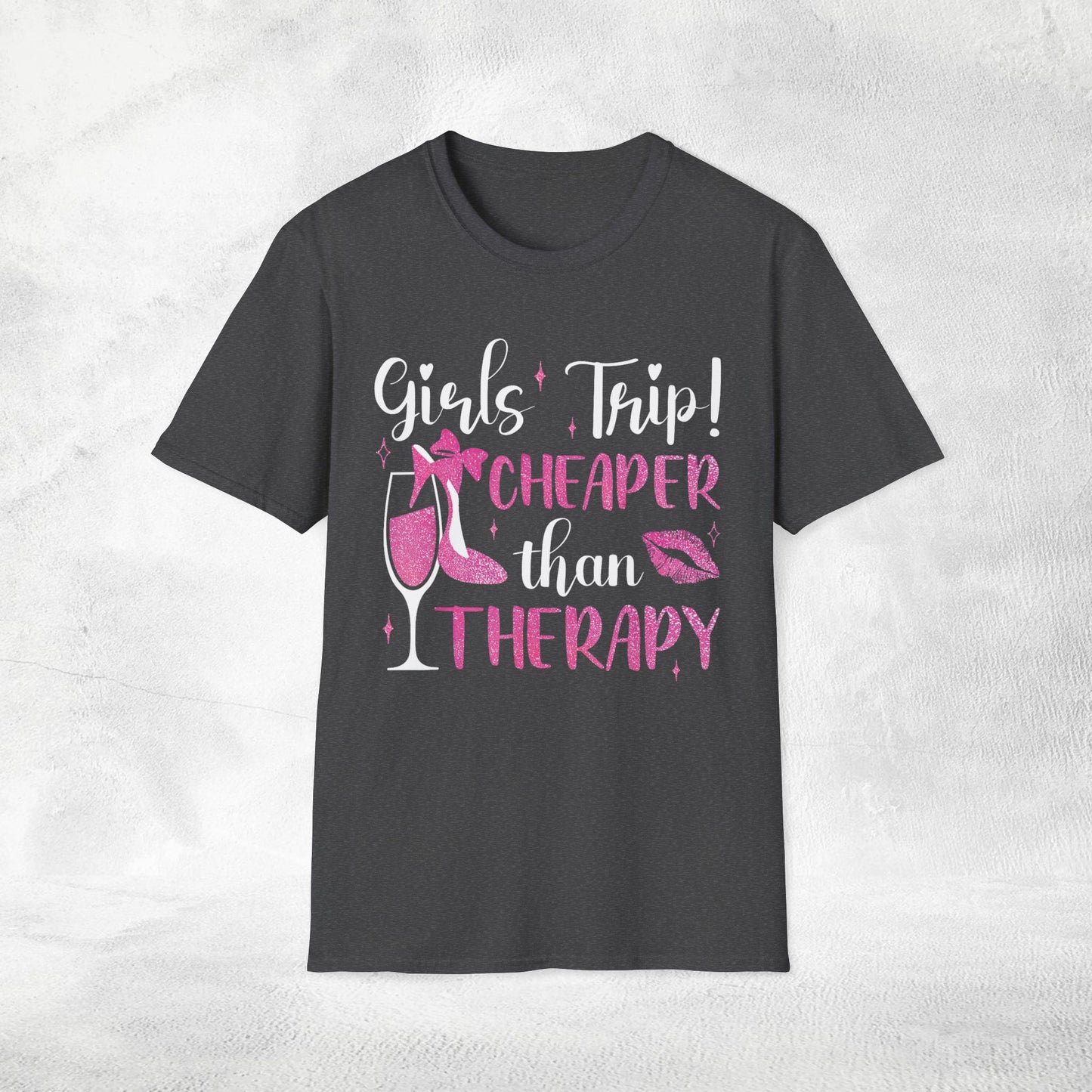 women shirt girls trip cheaper than therapy