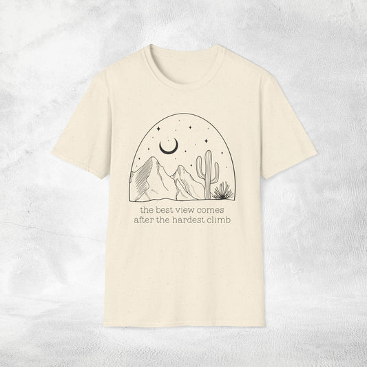 Women's Slogan T-shirt the best view comes after the hardest climb