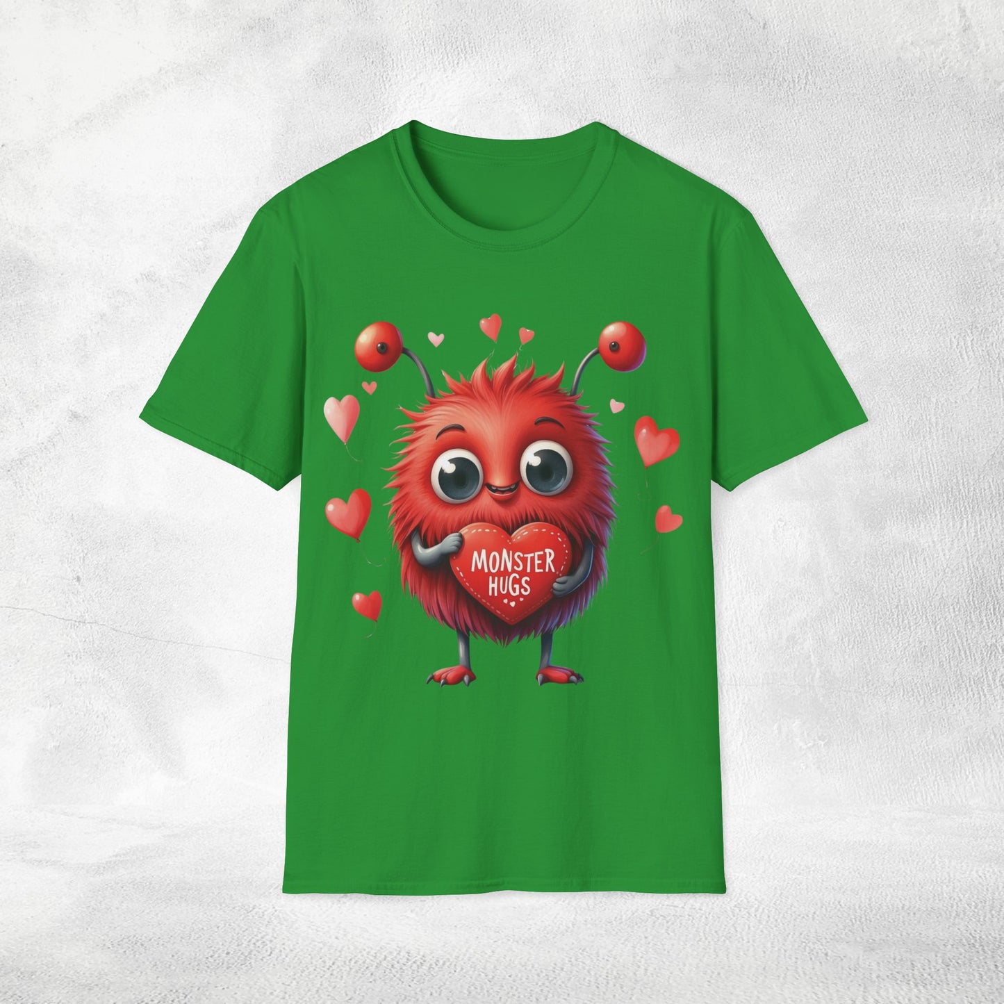 Unisex couples t-shirt valentine monster