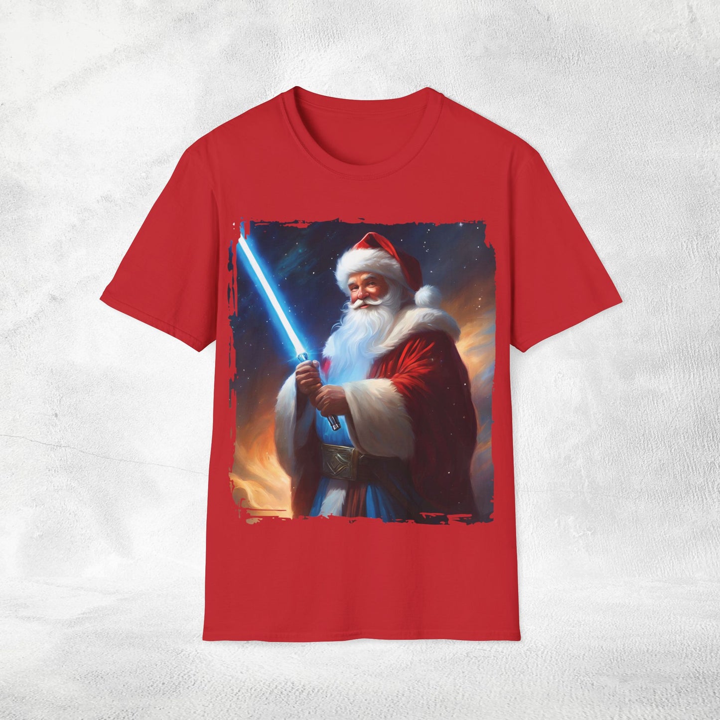 Unisex Christmas Santa with Lightsaber T-Shirt