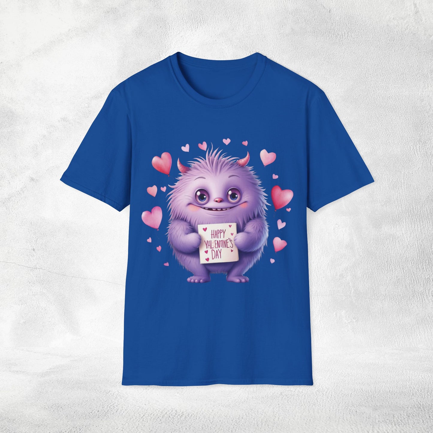 Unisex couples t-shirt valentine monster