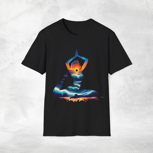 Womens yoga shirt meditate pose