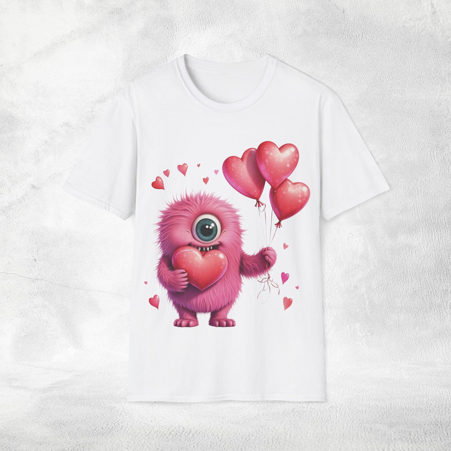 Unisex couples t-shirt valentine monster