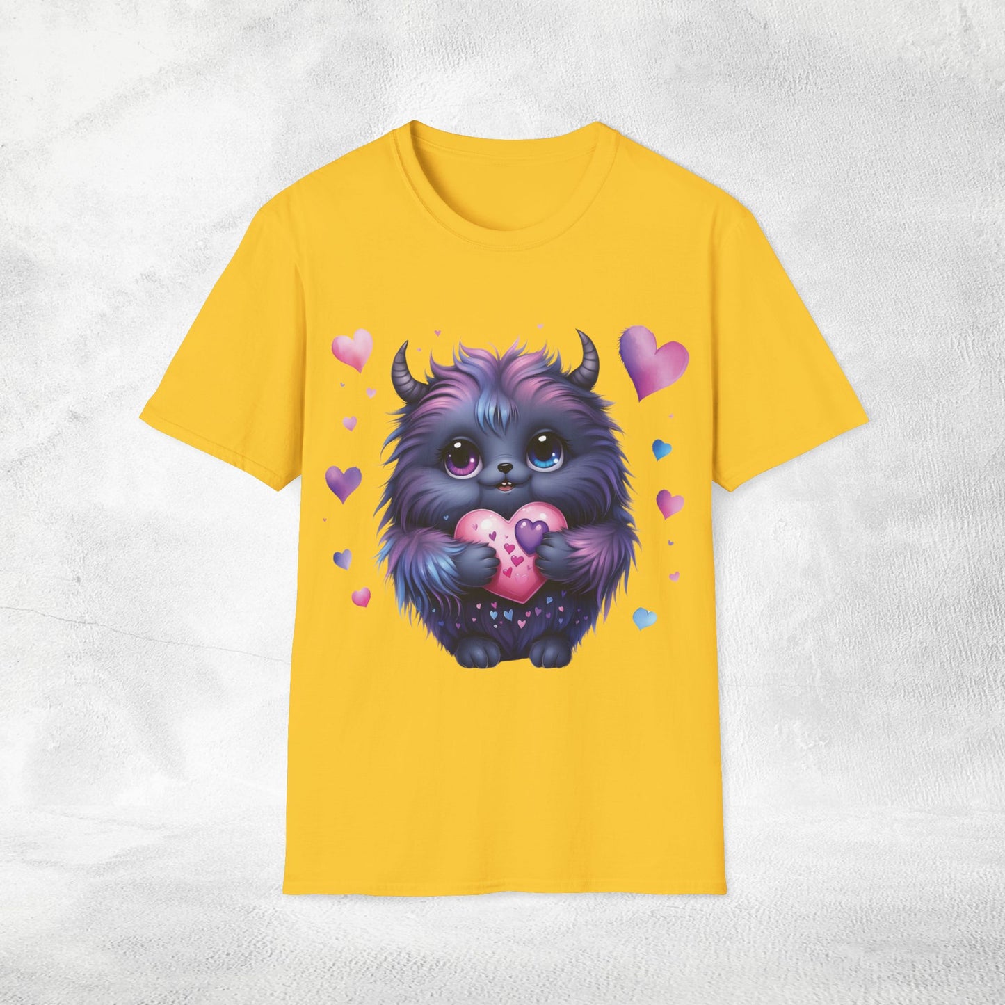 Unisex couples t-shirt valentine monster