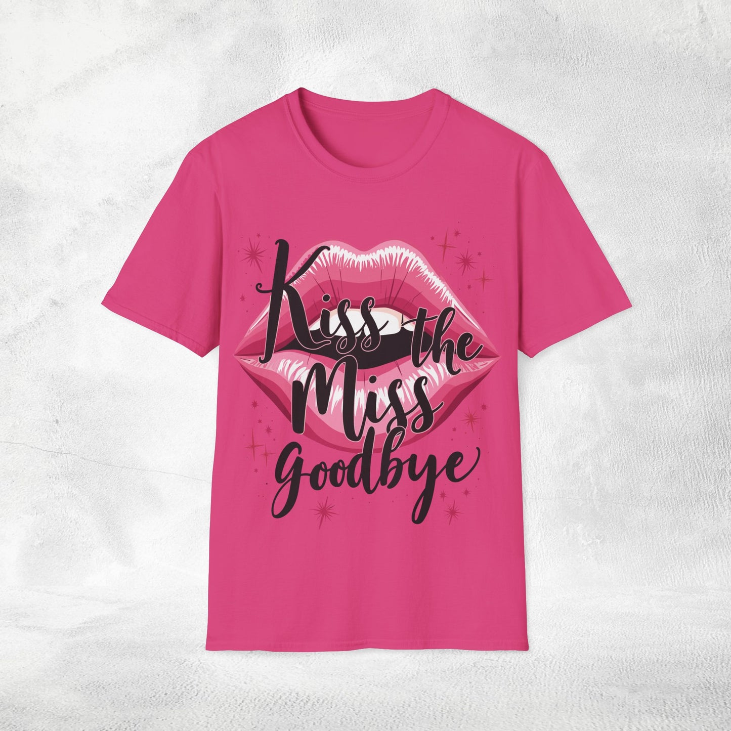 Women's T-Shirt Kiss the Miss Goodbye bachelorette party