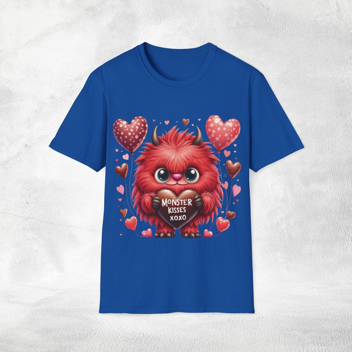 Unisex couples t-shirt valentine monster