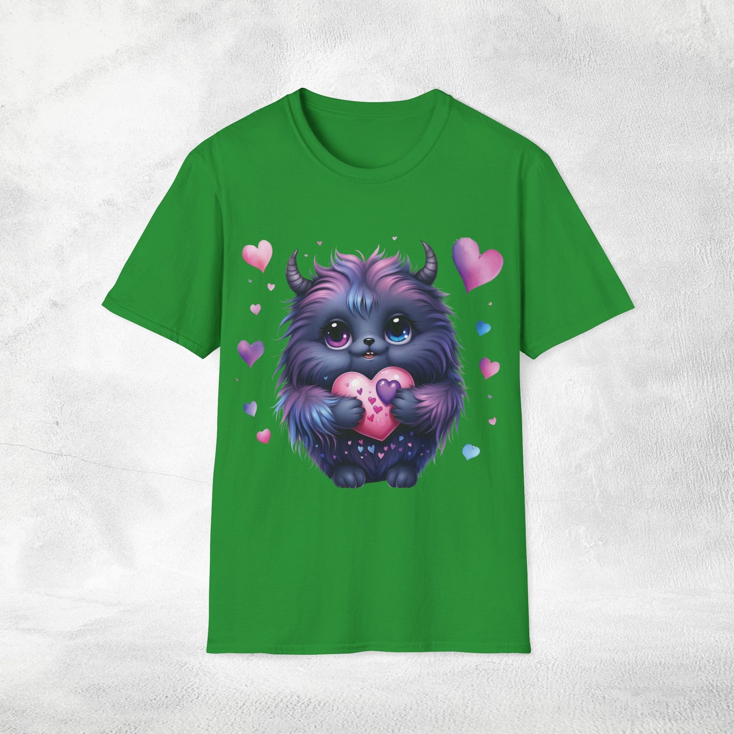 Unisex couples t-shirt valentine monster