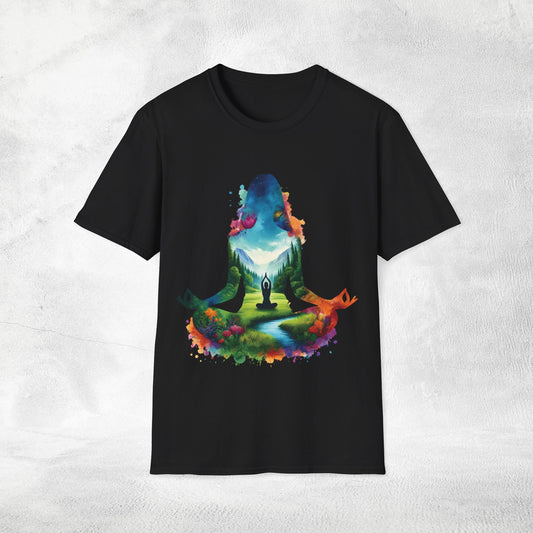 Womens yoga shirt meditate pose