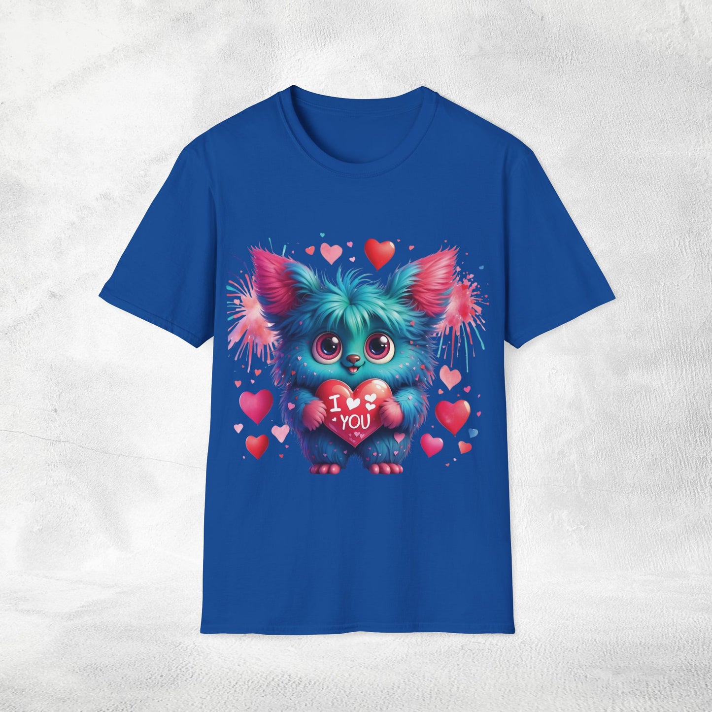 Unisex couples t-shirt valentine monster
