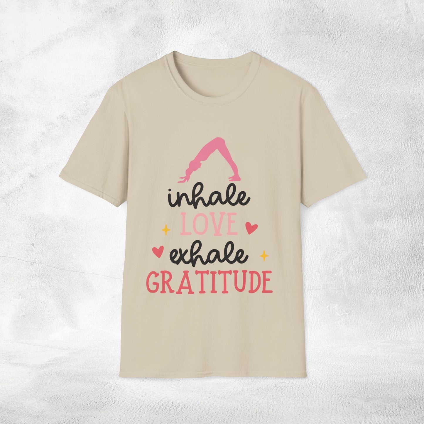Women's yoga shirt inhale love exhale gratitude