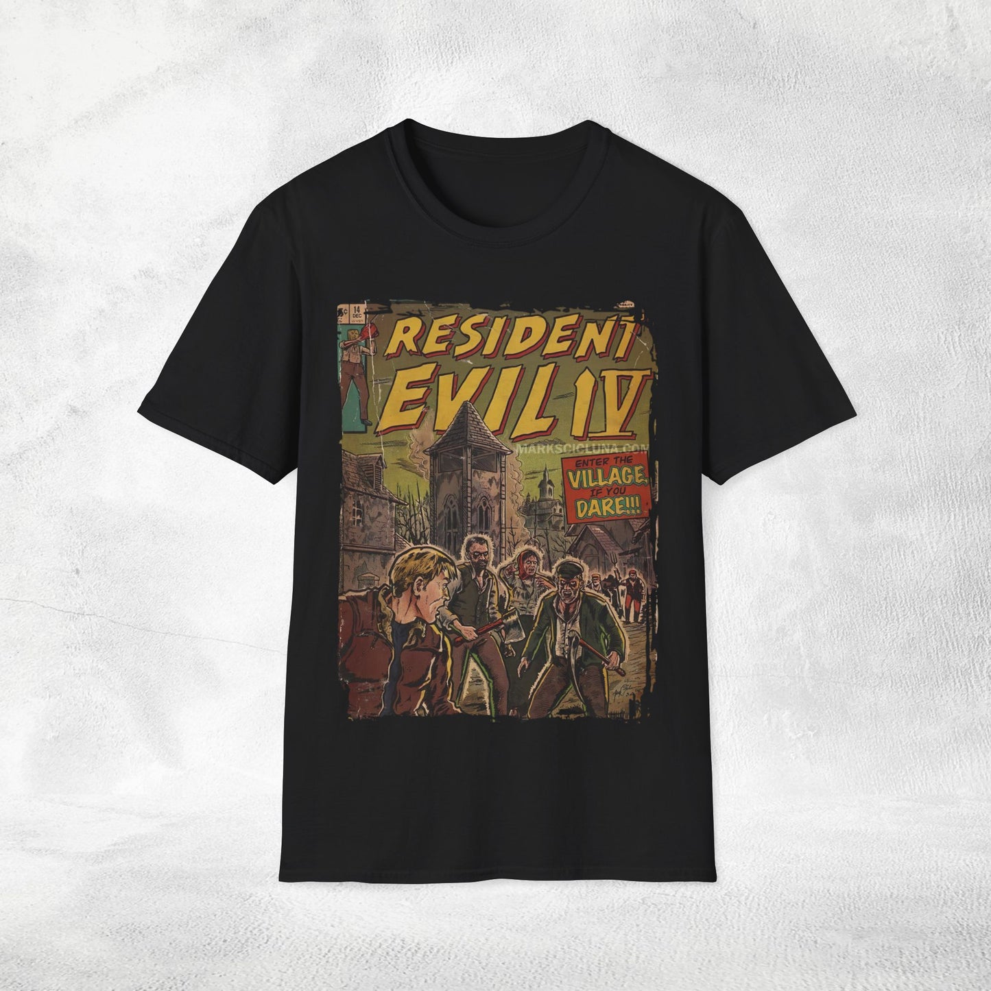 Unisex gaming shirt Resident Evil 4 Retro Comic