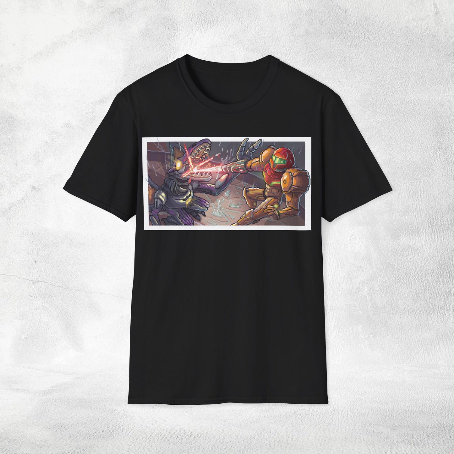 Unisex gaming shirt Samus Aran PixelArt