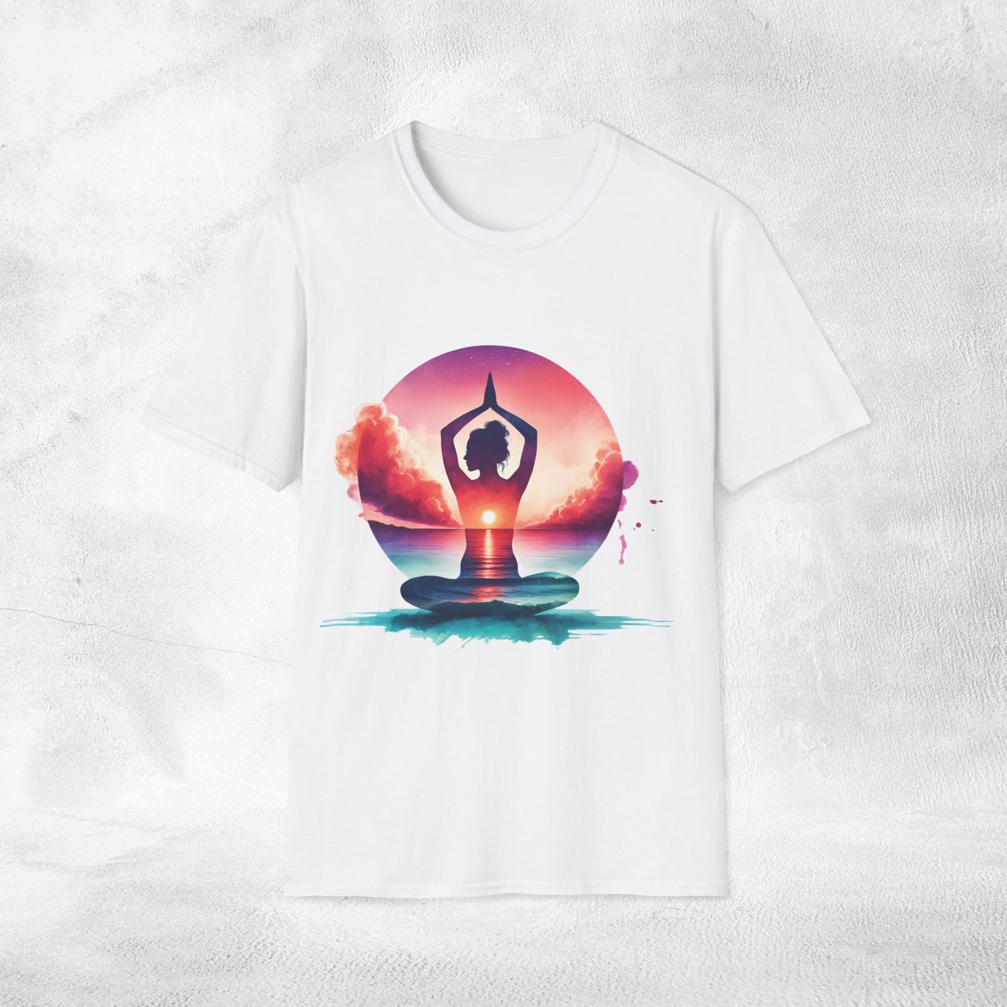 Womens yoga shirt meditate pose