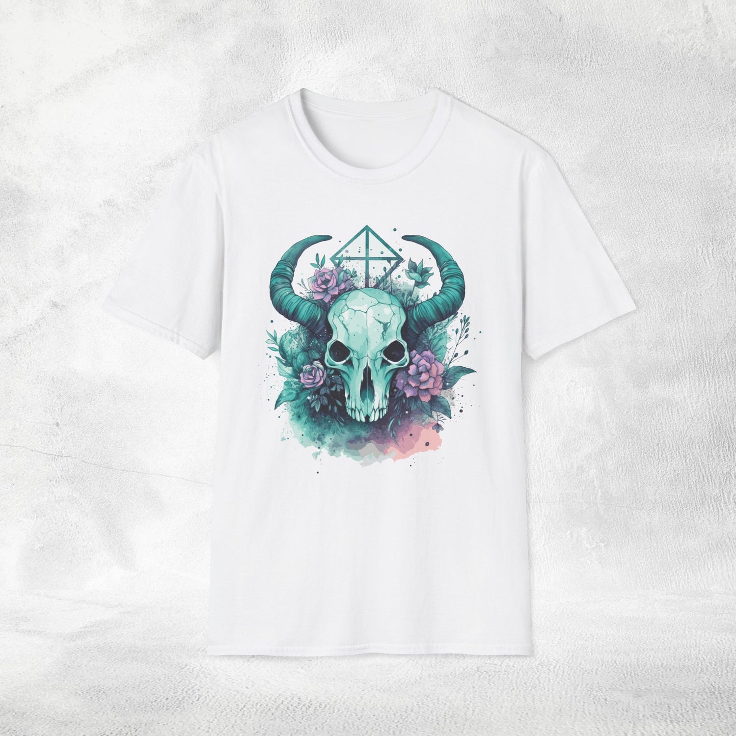Unisex Gothic Shirt Pastel Baphomet Skull
