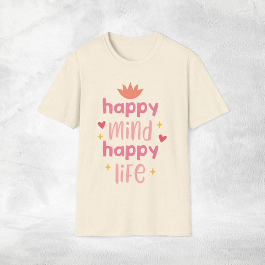 Women's yoga shirt happy mind happy life